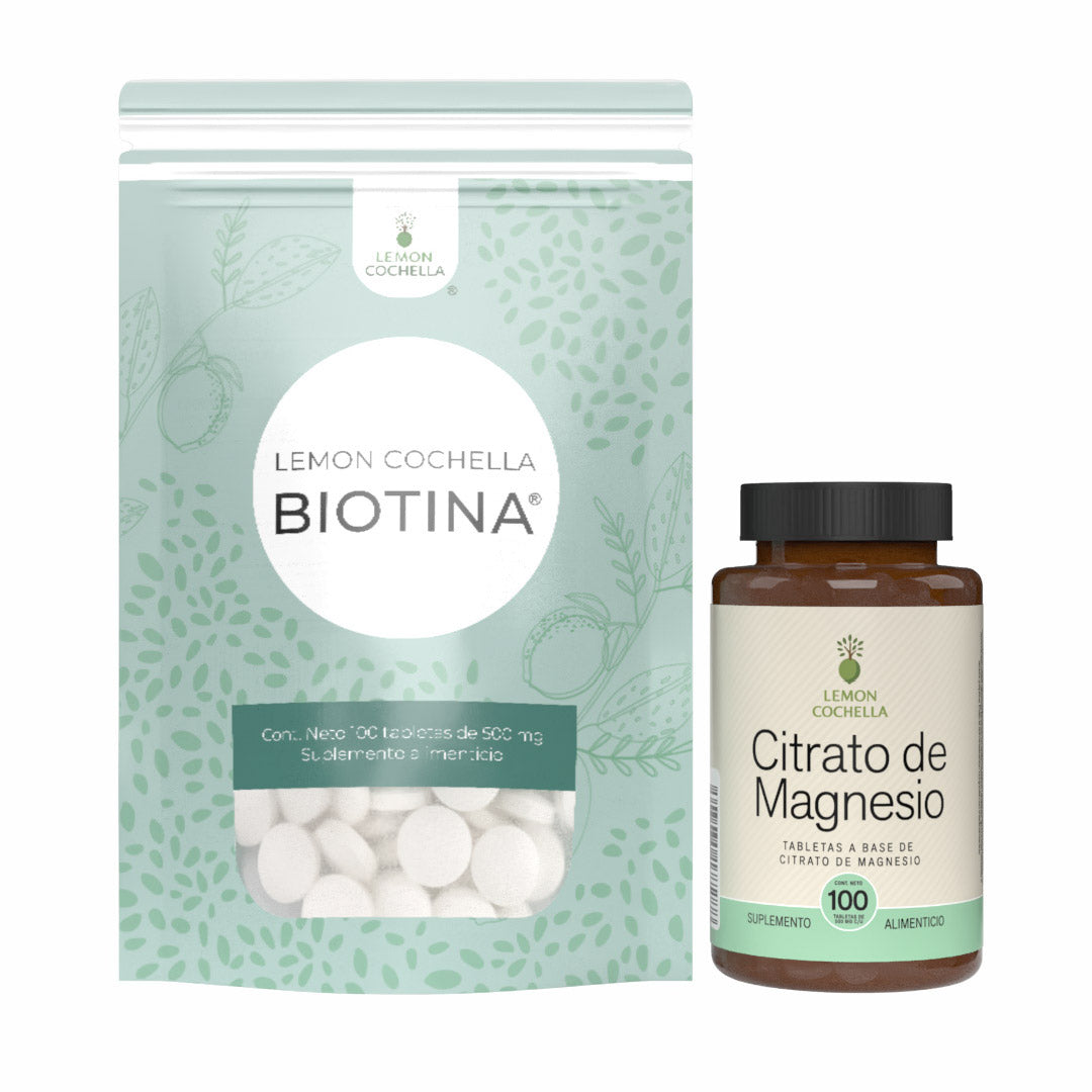 COMBO BIOTINA Y CITRATO DE MAGNESIO LEMON COCHELLA